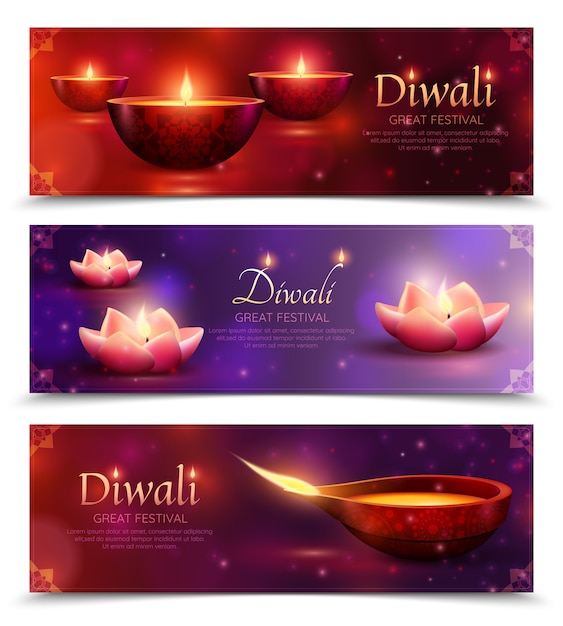 Diwali Celebration Horizontal Banners