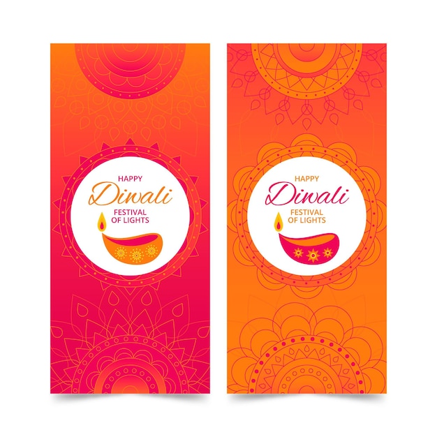 Free vector diwali concept banners