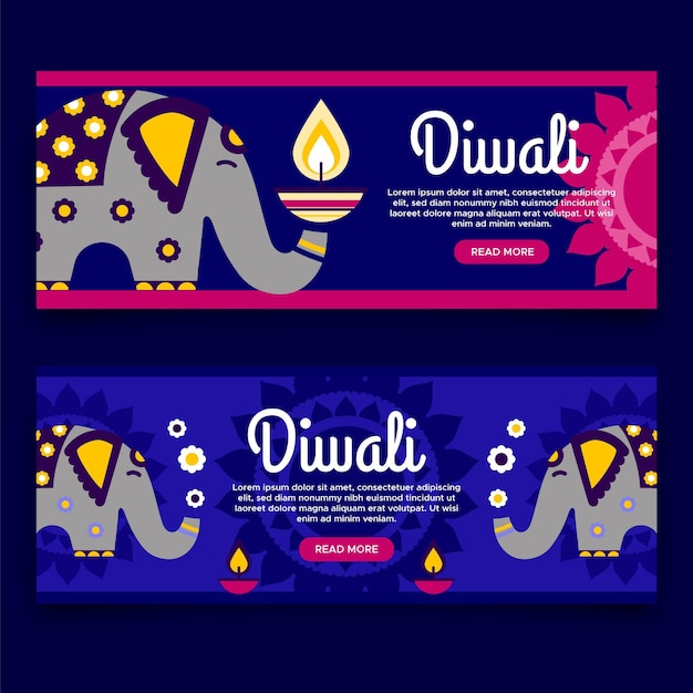 Free Vector diwali concept banners