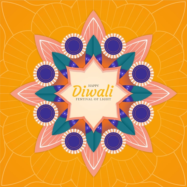 Free Vector diwali concept in flat design