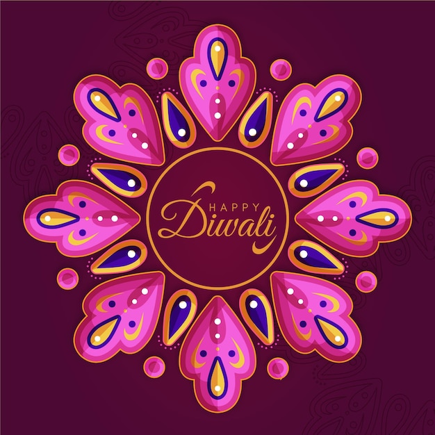 Free vector diwali concept in flat design