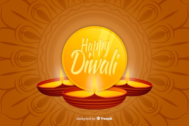 Free Vector diwali concept with flat design background