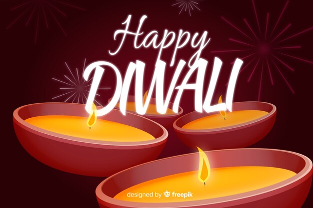 Free Vector diwali concept with flat design background