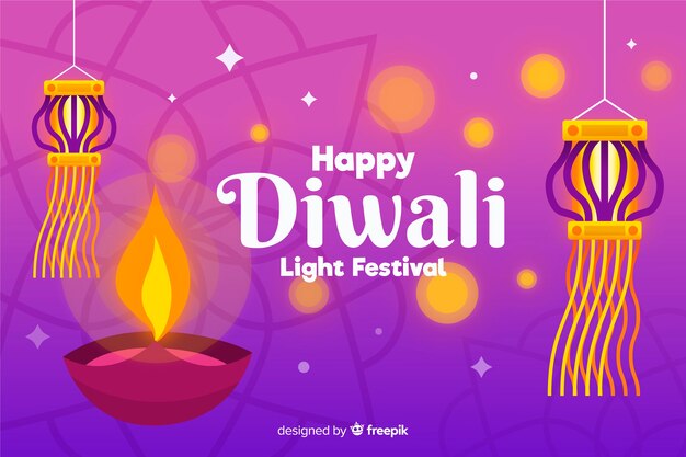 Diwali concept with hand drawn background