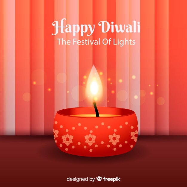 Diwali concept with realistic background