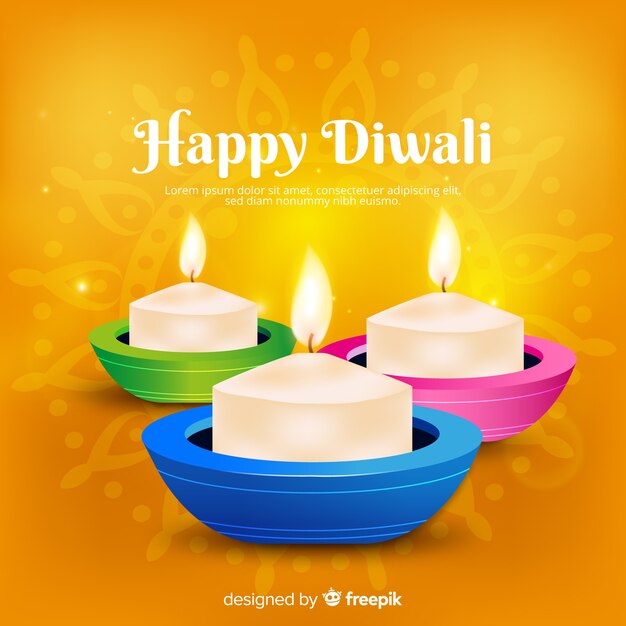 Diwali concept with realistic background