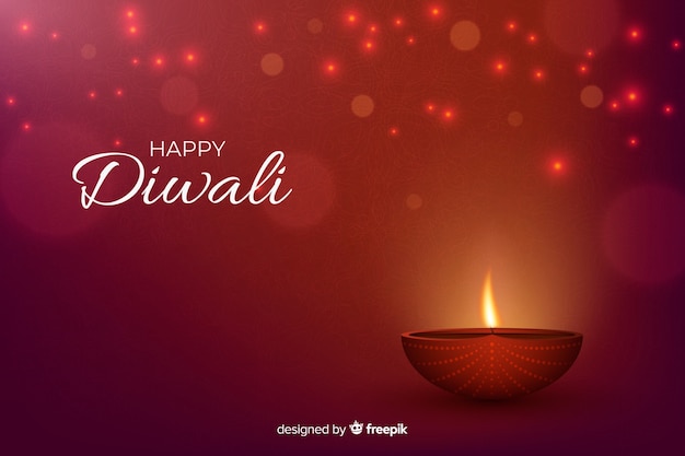 Diwali concept with realistic background