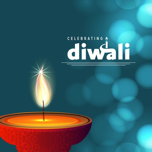 Diwali design blue background and typography vector