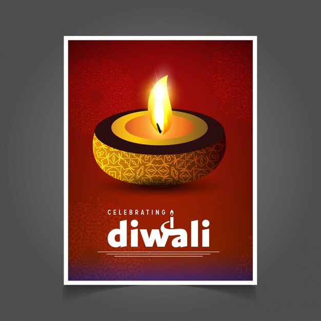 Diwali design brown background and typography vector