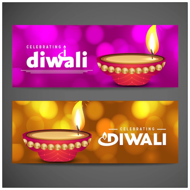 Diwali design purple background and typography vector