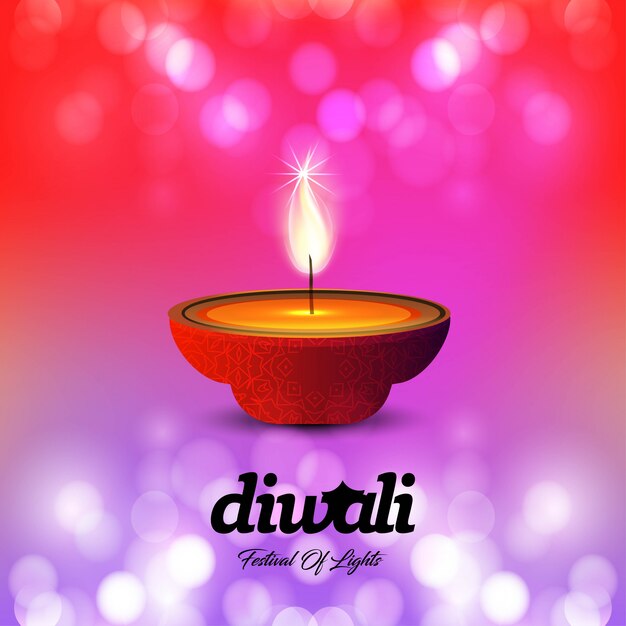 Diwali design with pink background and typography vector