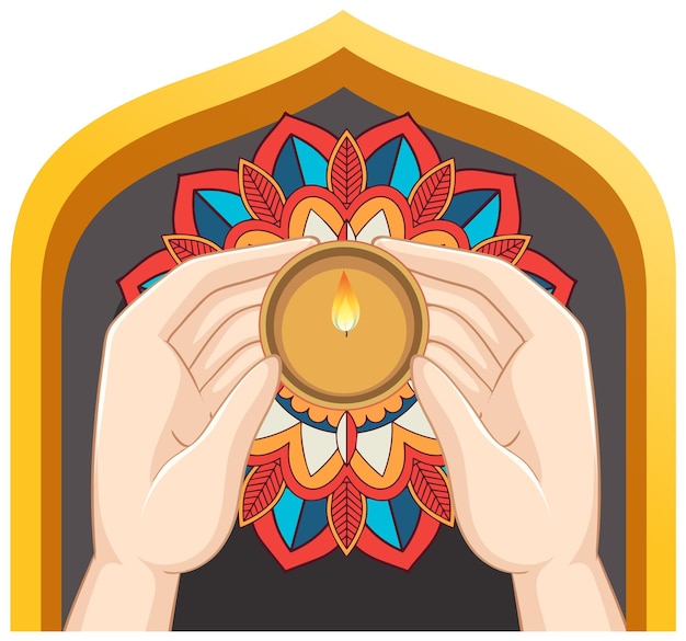 Free Vector diwali diya concept vector