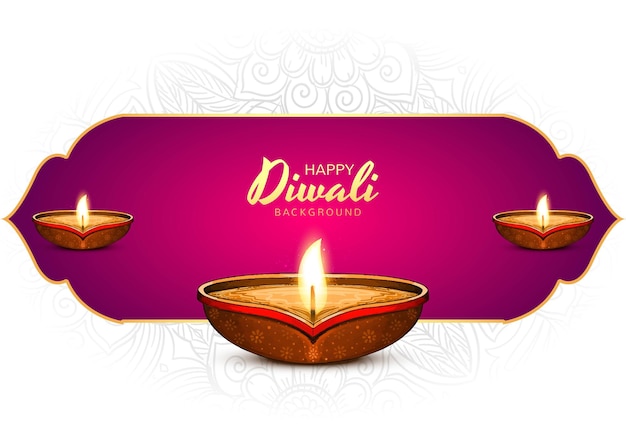 Diwali diya lamp festival greeting card background