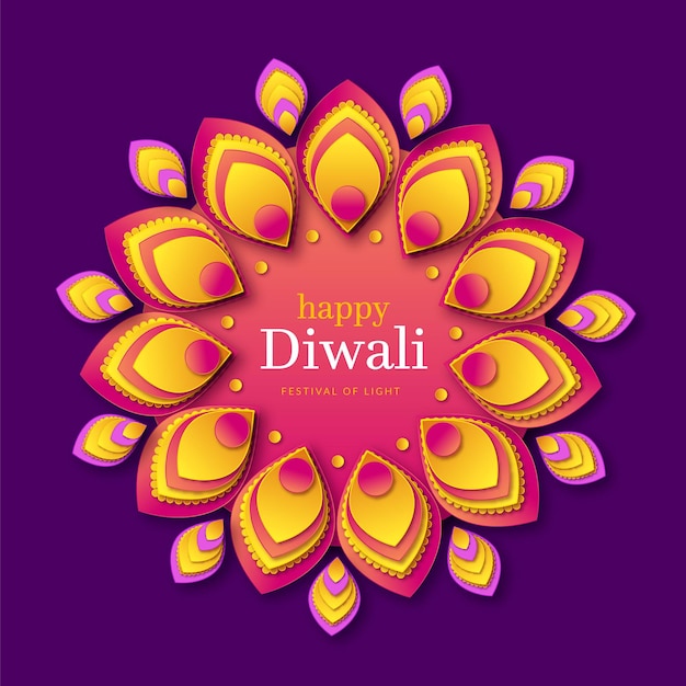 Free vector diwali event in paper style