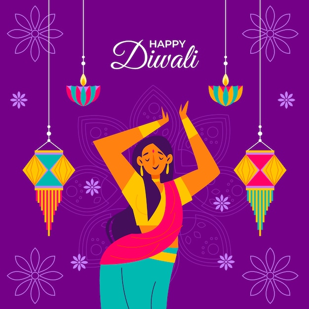 Diwali festival celebration illustration