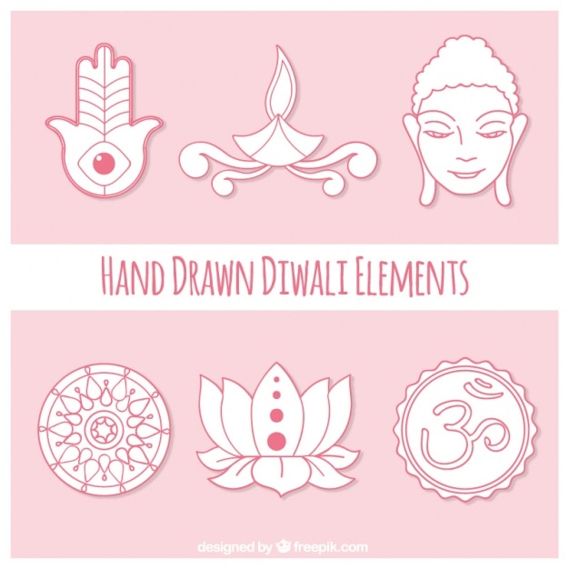 Free Vector diwali hand drawn elements