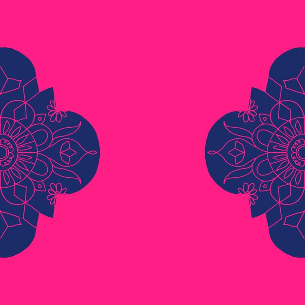 Diwali Indian mandala pink background vector