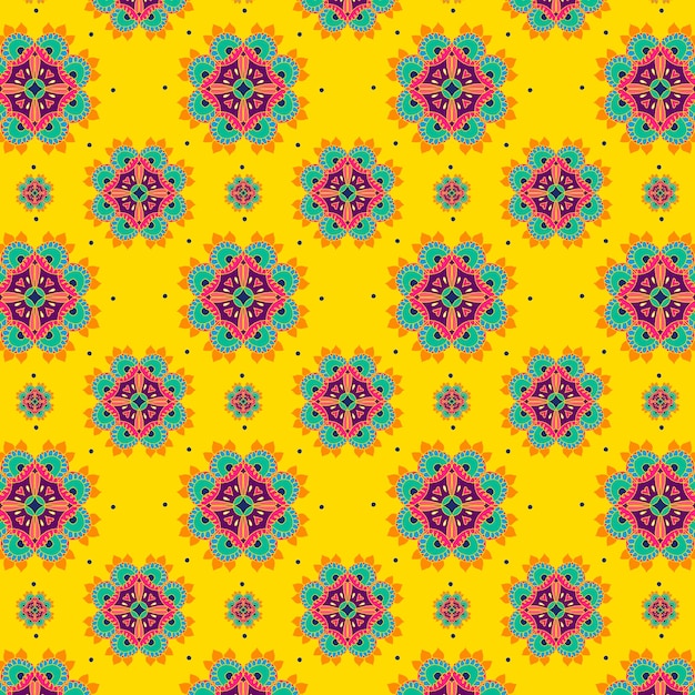 Free Vector diwali indian mandala vector pattern background