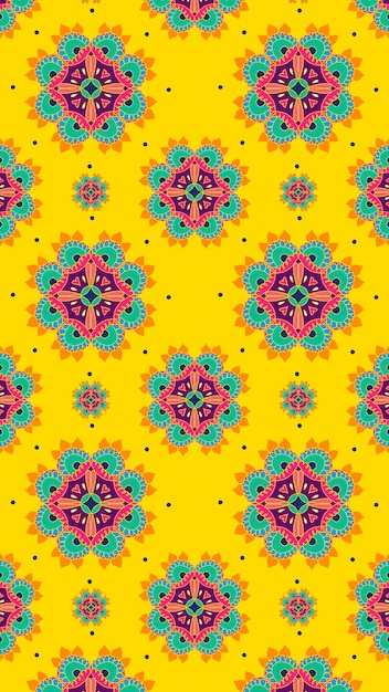 Free Vector diwali indian mandala vector pattern phone wallpaper