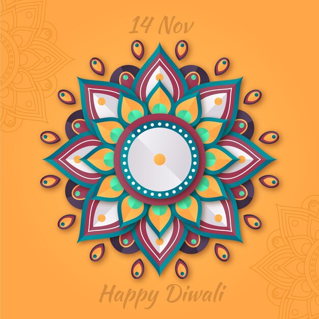 Free Vector diwali in paper style