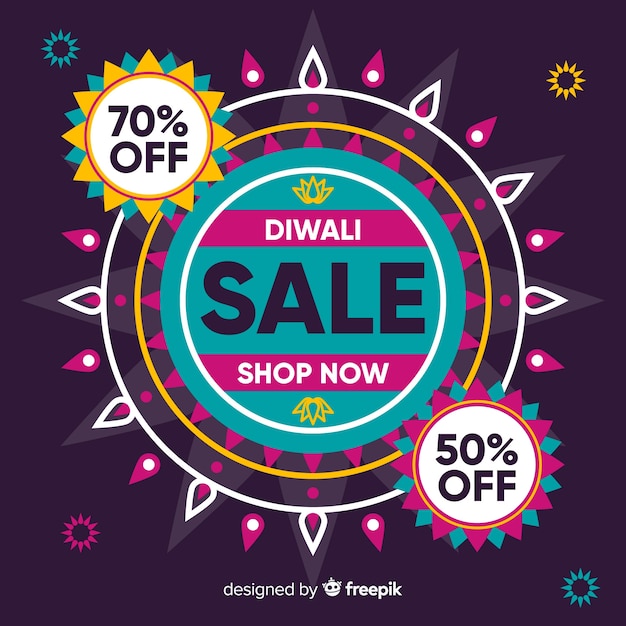 Diwali sale in flat design