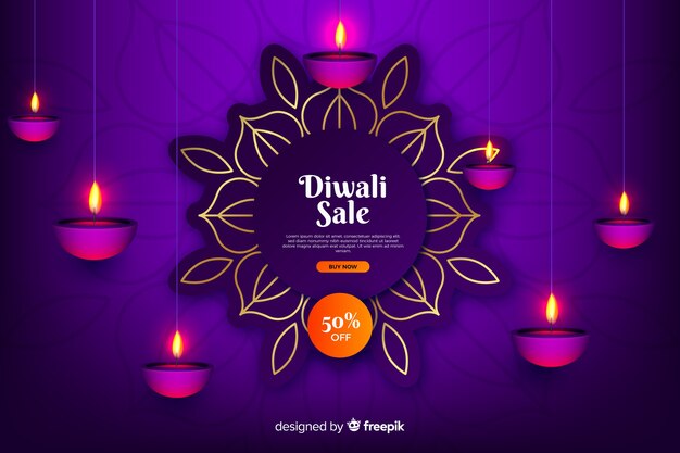 Diwali sale in gradient style