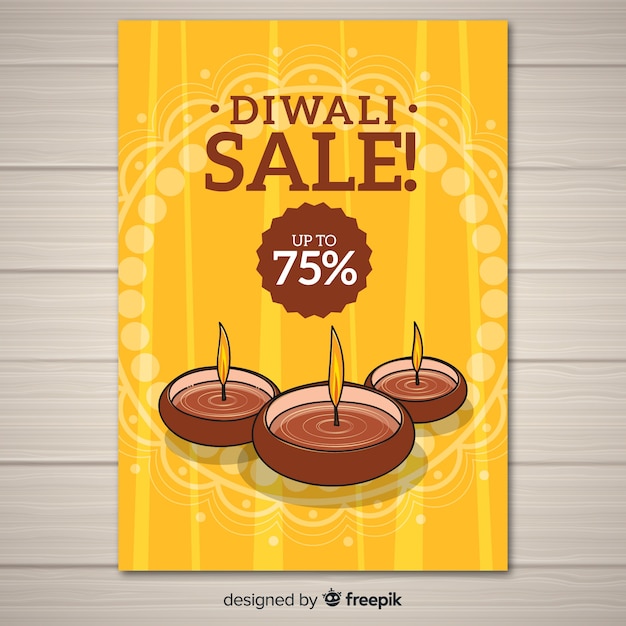 Free Vector diwali sale poster template