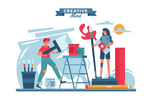 Free Vector diy creative workshop concept illustration