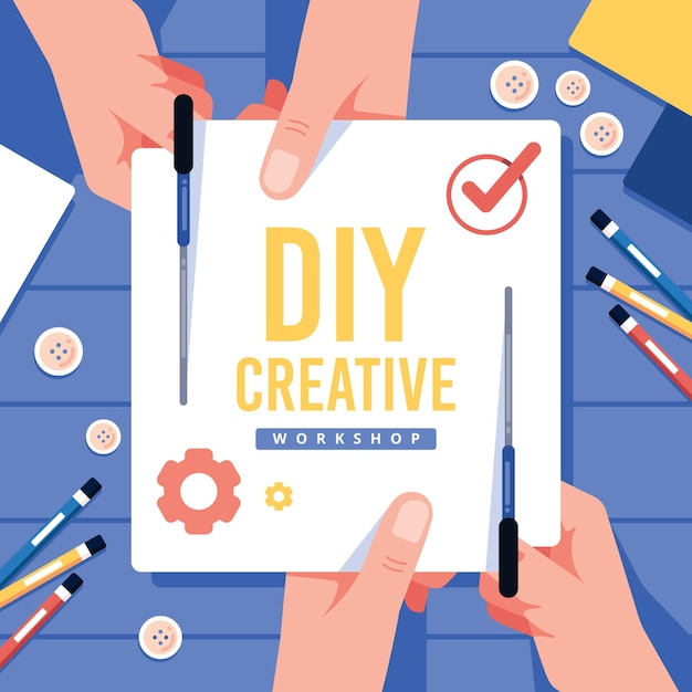 Free vector diy creative workshop concept