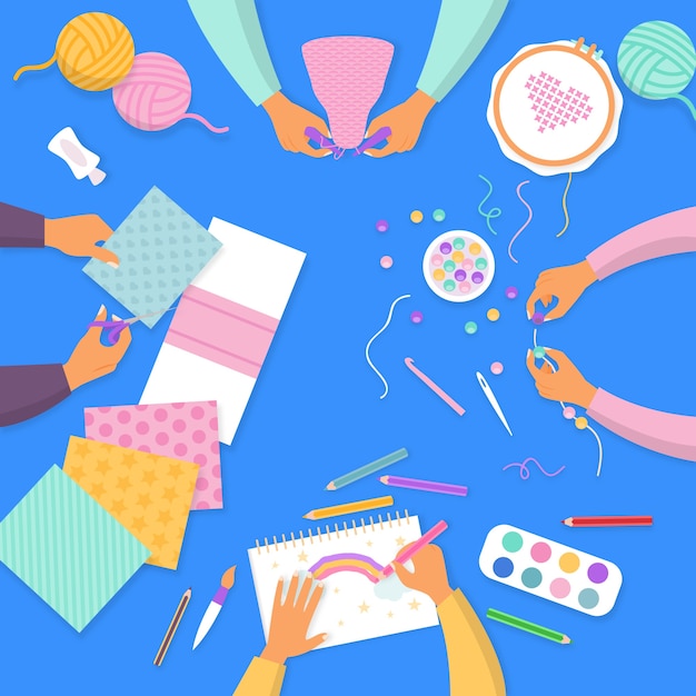 Free Vector diy creative workshop