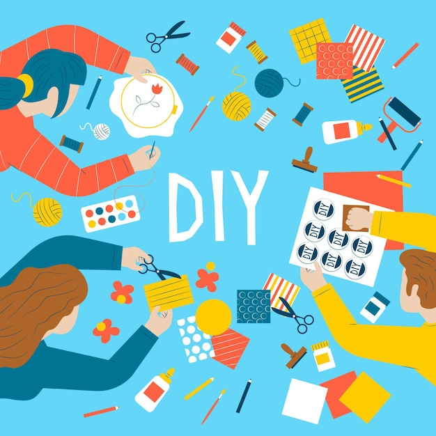 Free vector diy creative workshop