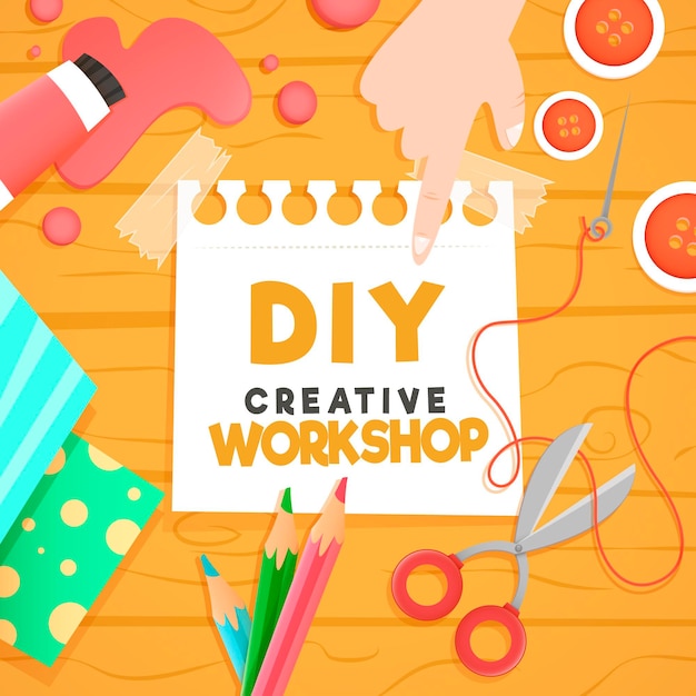 Free Vector diy creative workshop