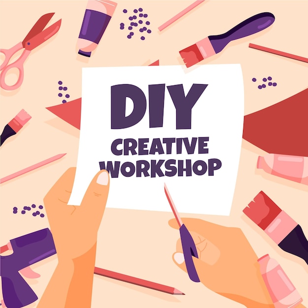 Free vector diy creative workshop