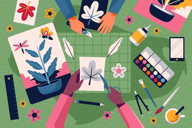 Free vector diy creative workshop