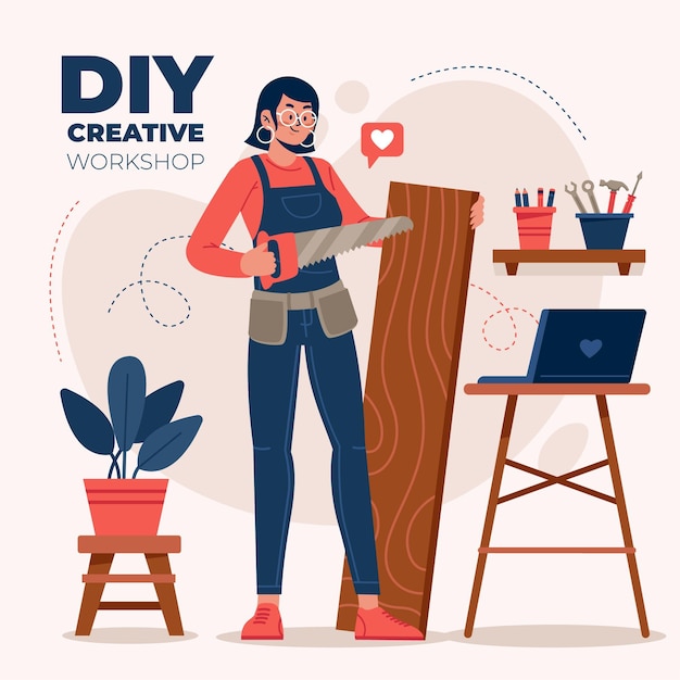 Free Vector diy creative workshop