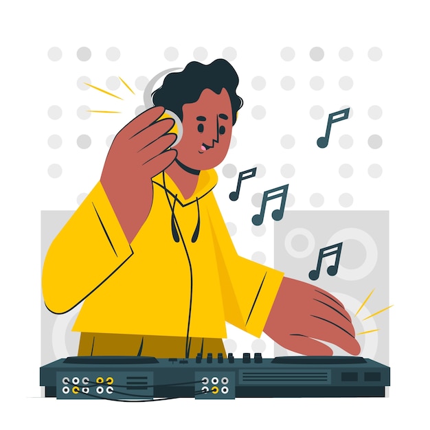 Free Vector dj boy concept illustration