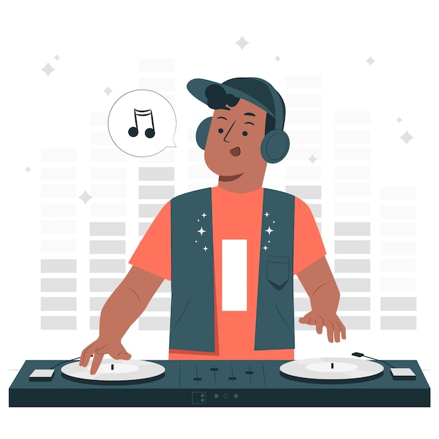 Free Vector dj boy concept illustration