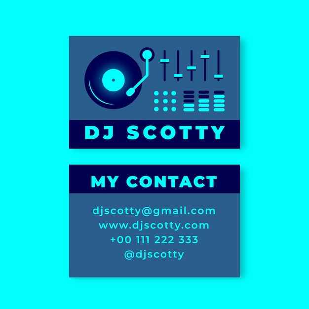 Dj  business card template design