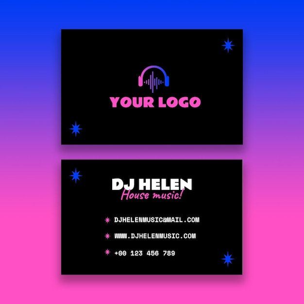 Dj  business card template design