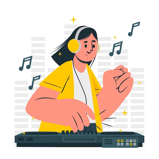 Free Vector dj man concept illustration