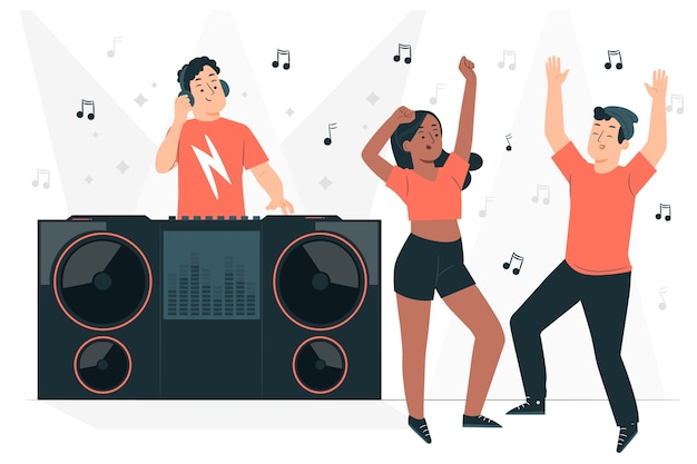 Dj party concept illustration