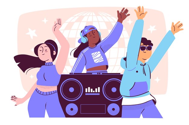 Dj party concept illustration