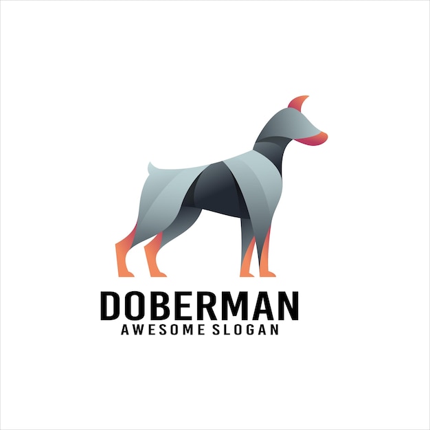 Free vector doberman gradient logo