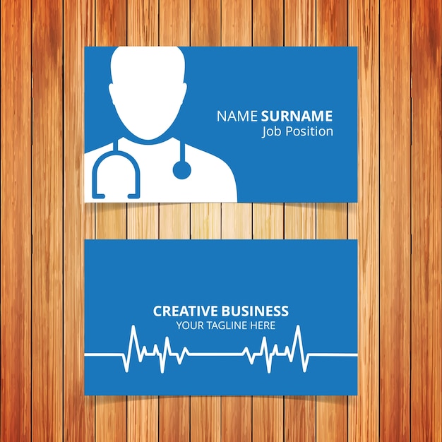 Free Vector doctor dark blue business card