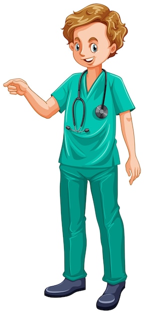 Free Vector doctor in green uniform