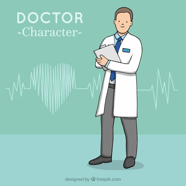 Free Vector doctor holding clipboard