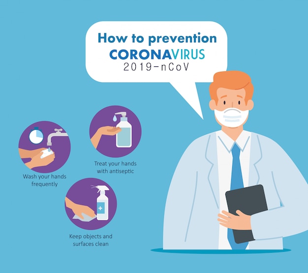 doctor with prevention of coronavirus 2019 ncov 