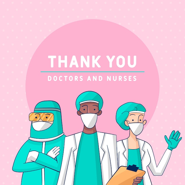 Free Vector doctors and nurses appreciation