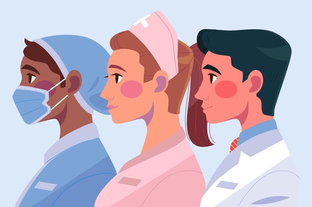 Doctors and nurses illustration