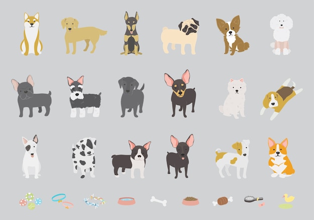 Free Vector dog collection 